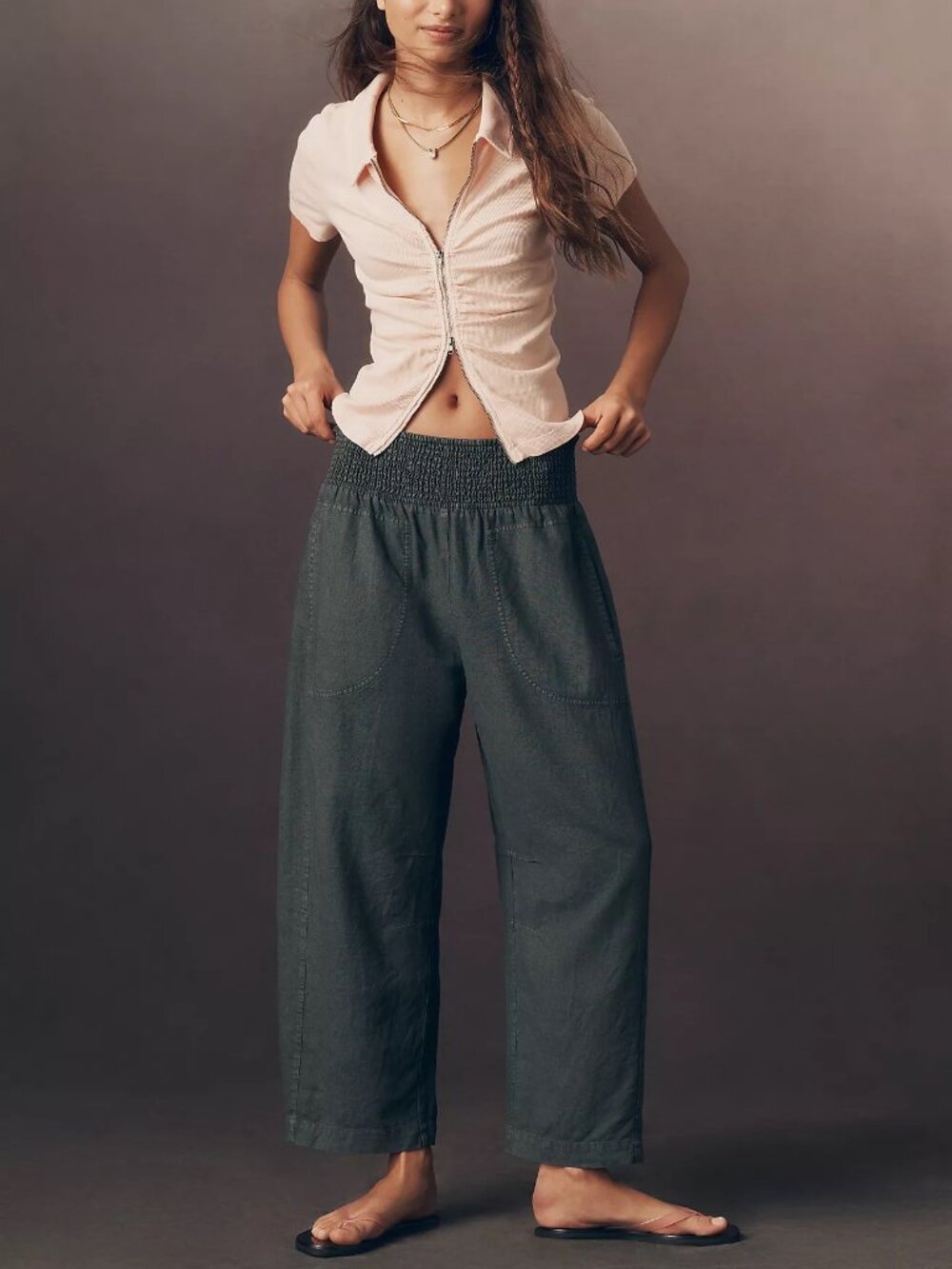✨ PILCRO by Anthropologie Reese Barrel Pants | Size Small | Darkened Forest